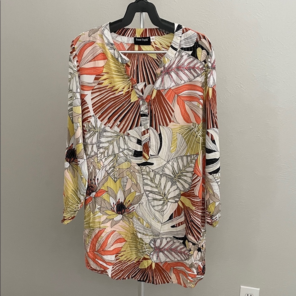 Tropical Print Mini Dress